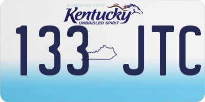 KY license plate 133JTC
