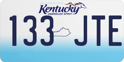 KY license plate 133JTE
