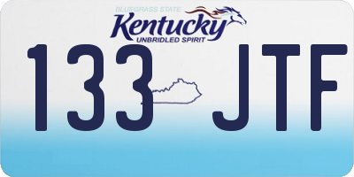 KY license plate 133JTF