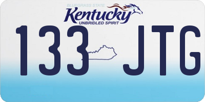 KY license plate 133JTG
