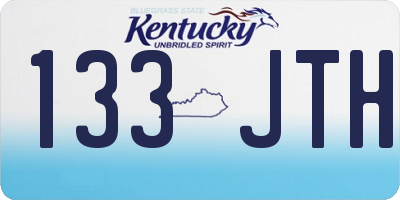 KY license plate 133JTH
