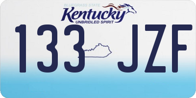KY license plate 133JZF