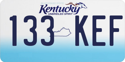 KY license plate 133KEF