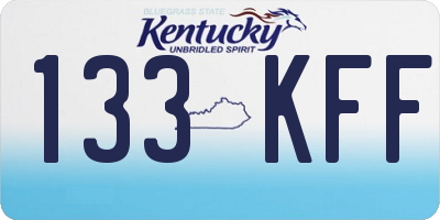 KY license plate 133KFF