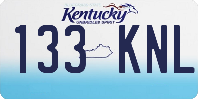 KY license plate 133KNL