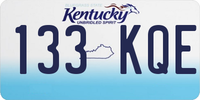 KY license plate 133KQE