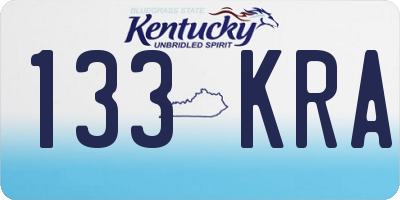 KY license plate 133KRA