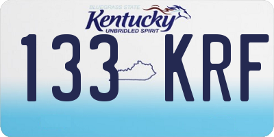 KY license plate 133KRF