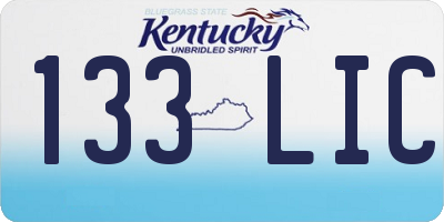 KY license plate 133LIC
