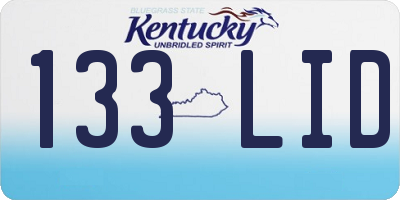 KY license plate 133LID