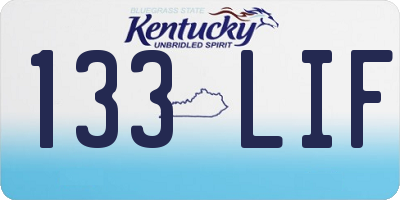 KY license plate 133LIF