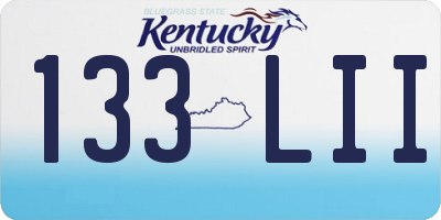 KY license plate 133LII