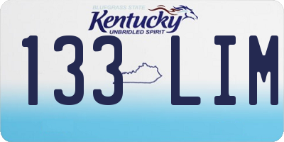 KY license plate 133LIM