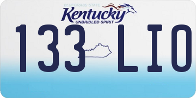 KY license plate 133LIO
