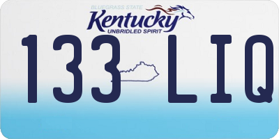 KY license plate 133LIQ