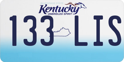 KY license plate 133LIS