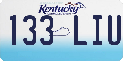KY license plate 133LIU
