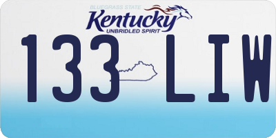 KY license plate 133LIW