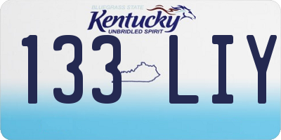 KY license plate 133LIY