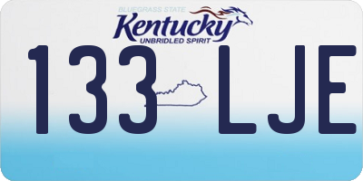 KY license plate 133LJE