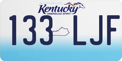 KY license plate 133LJF