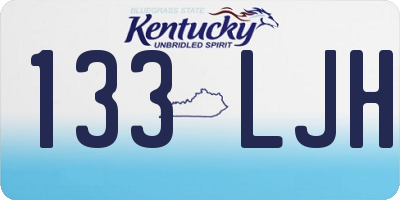 KY license plate 133LJH