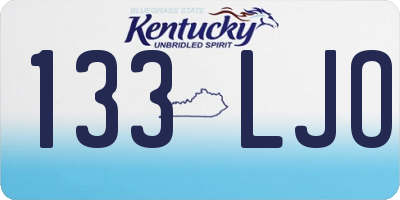 KY license plate 133LJO