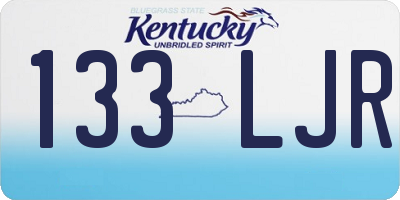 KY license plate 133LJR