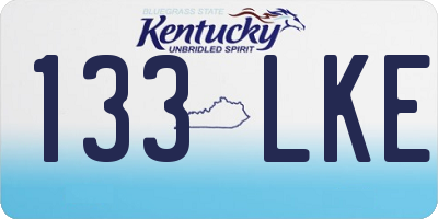 KY license plate 133LKE