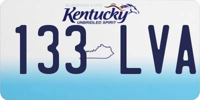 KY license plate 133LVA