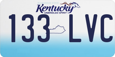 KY license plate 133LVC