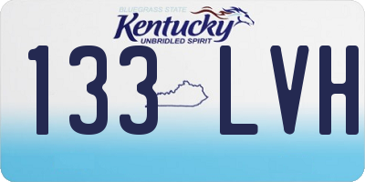 KY license plate 133LVH