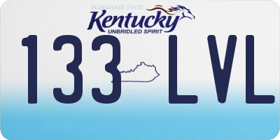 KY license plate 133LVL