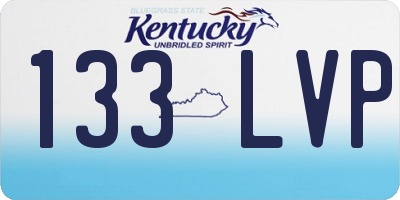 KY license plate 133LVP