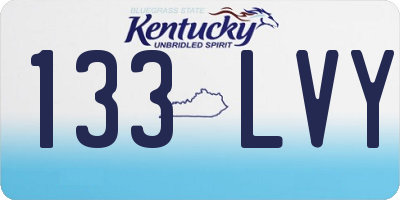KY license plate 133LVY