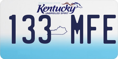 KY license plate 133MFE