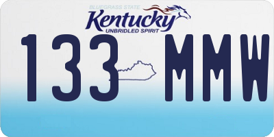 KY license plate 133MMW