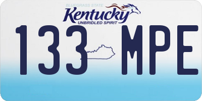 KY license plate 133MPE