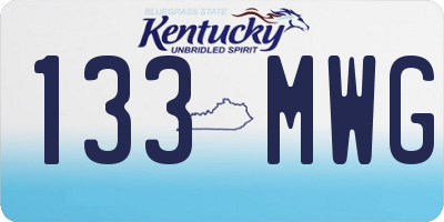 KY license plate 133MWG