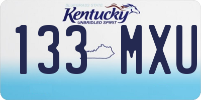 KY license plate 133MXU