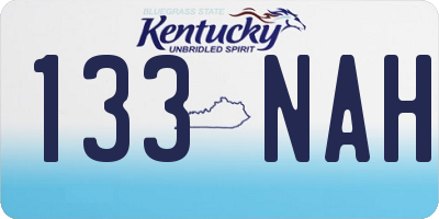 KY license plate 133NAH