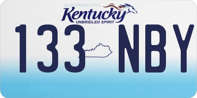 KY license plate 133NBY
