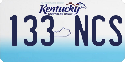 KY license plate 133NCS