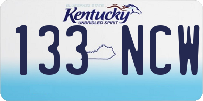 KY license plate 133NCW