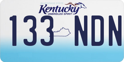 KY license plate 133NDN