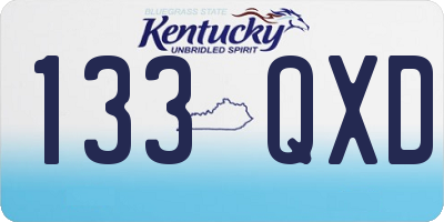 KY license plate 133QXD