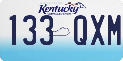 KY license plate 133QXM