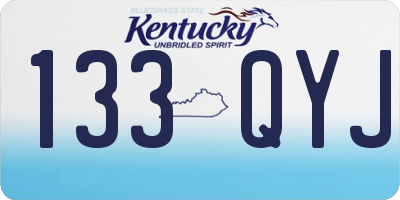 KY license plate 133QYJ
