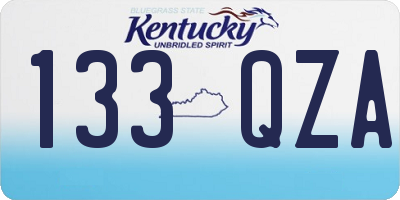 KY license plate 133QZA