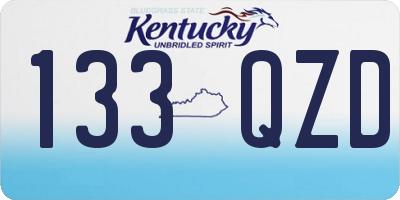 KY license plate 133QZD